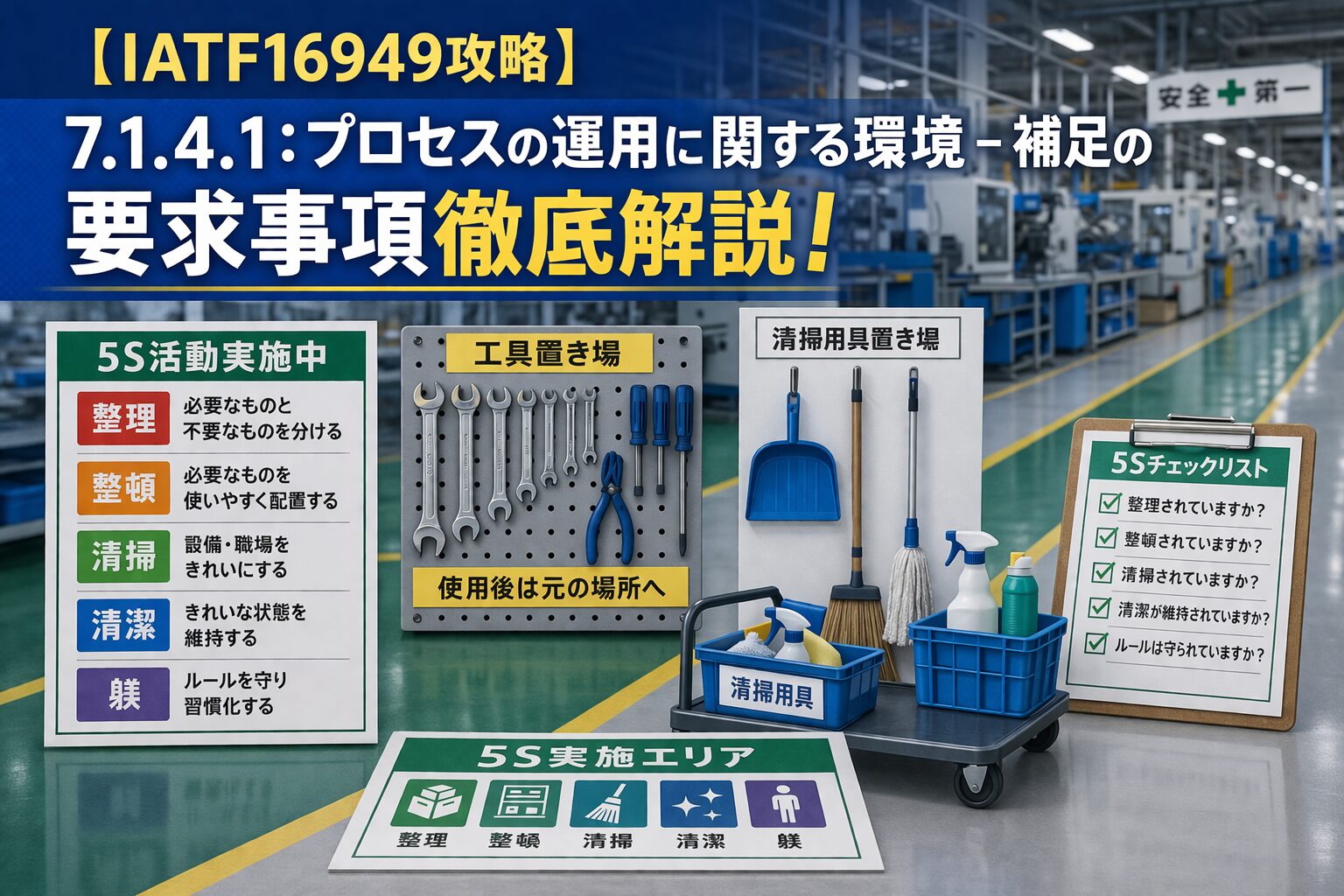 IATF16949攻略】7.1.4.1：プロセスの運用に関する環境-補足の要求事項 
