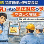 【第5回】品質管理で使う英会話：朝礼で使える「是正対応」をやさしく解説