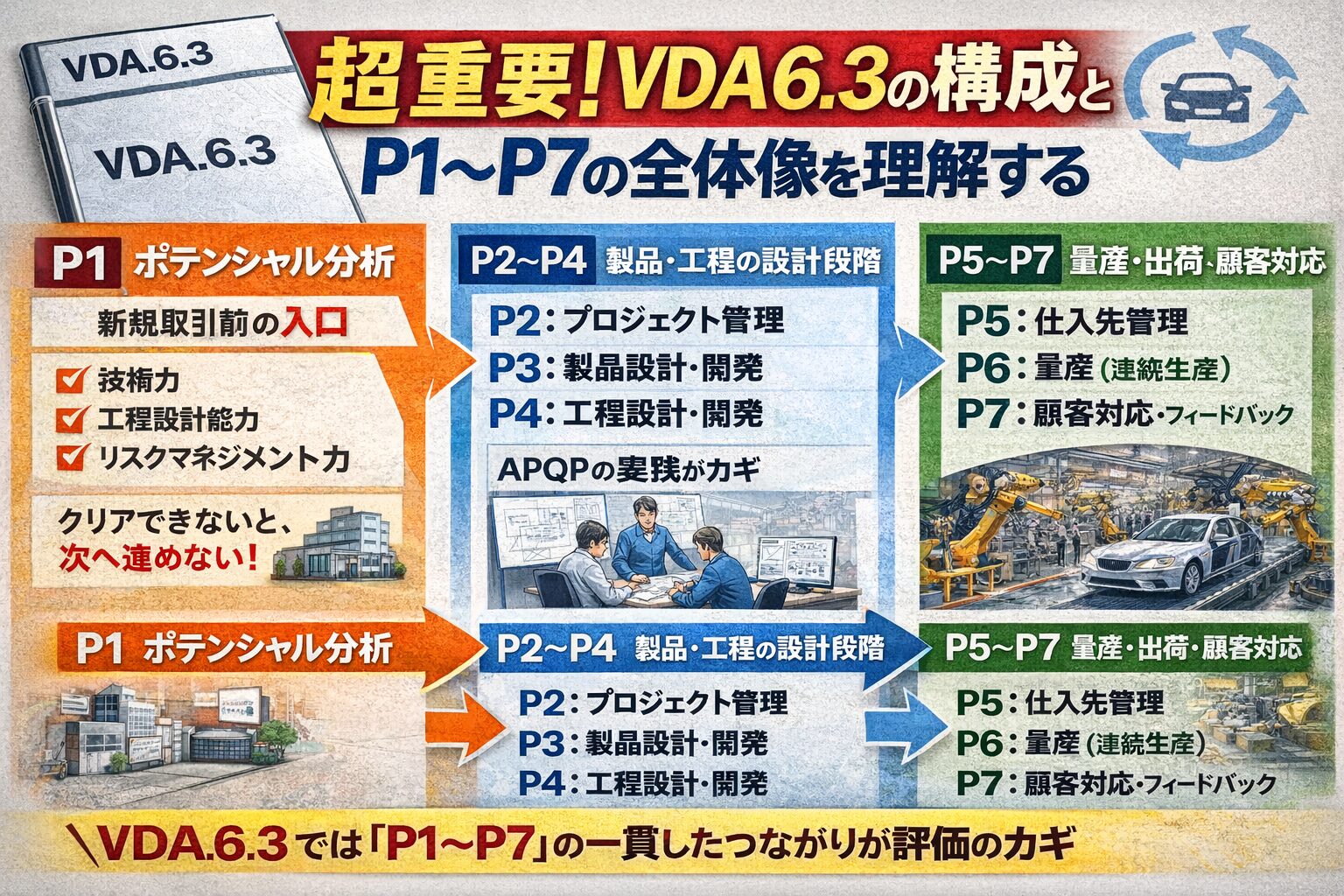 【VDA6.3攻略】IATF16949との違いと構築ポイントを解説！⑥