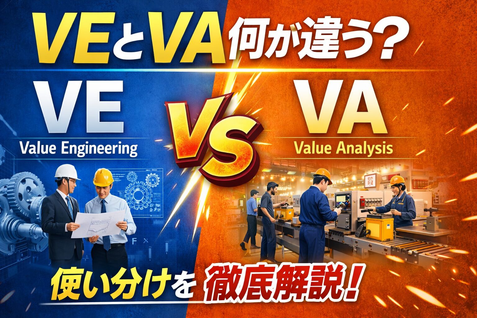 VAとVEの違いとは？製造業での使い分けをわかりやすく解説
