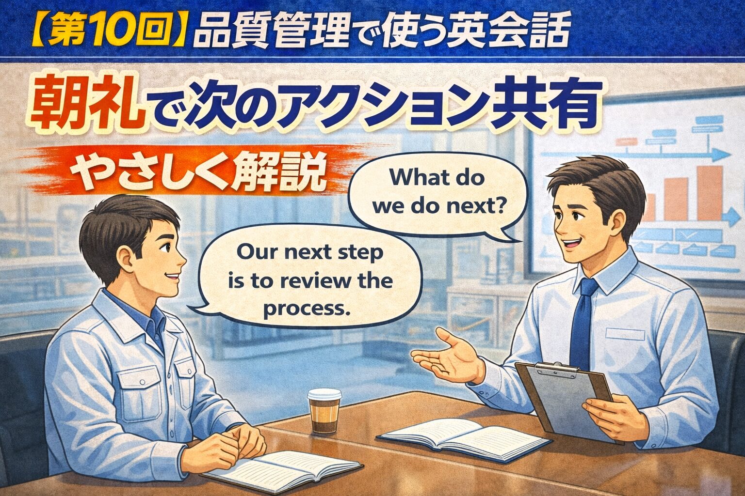 【第10回】品質管理で使う英会話：「朝礼」で使える今後の予定報告をやさしく解説