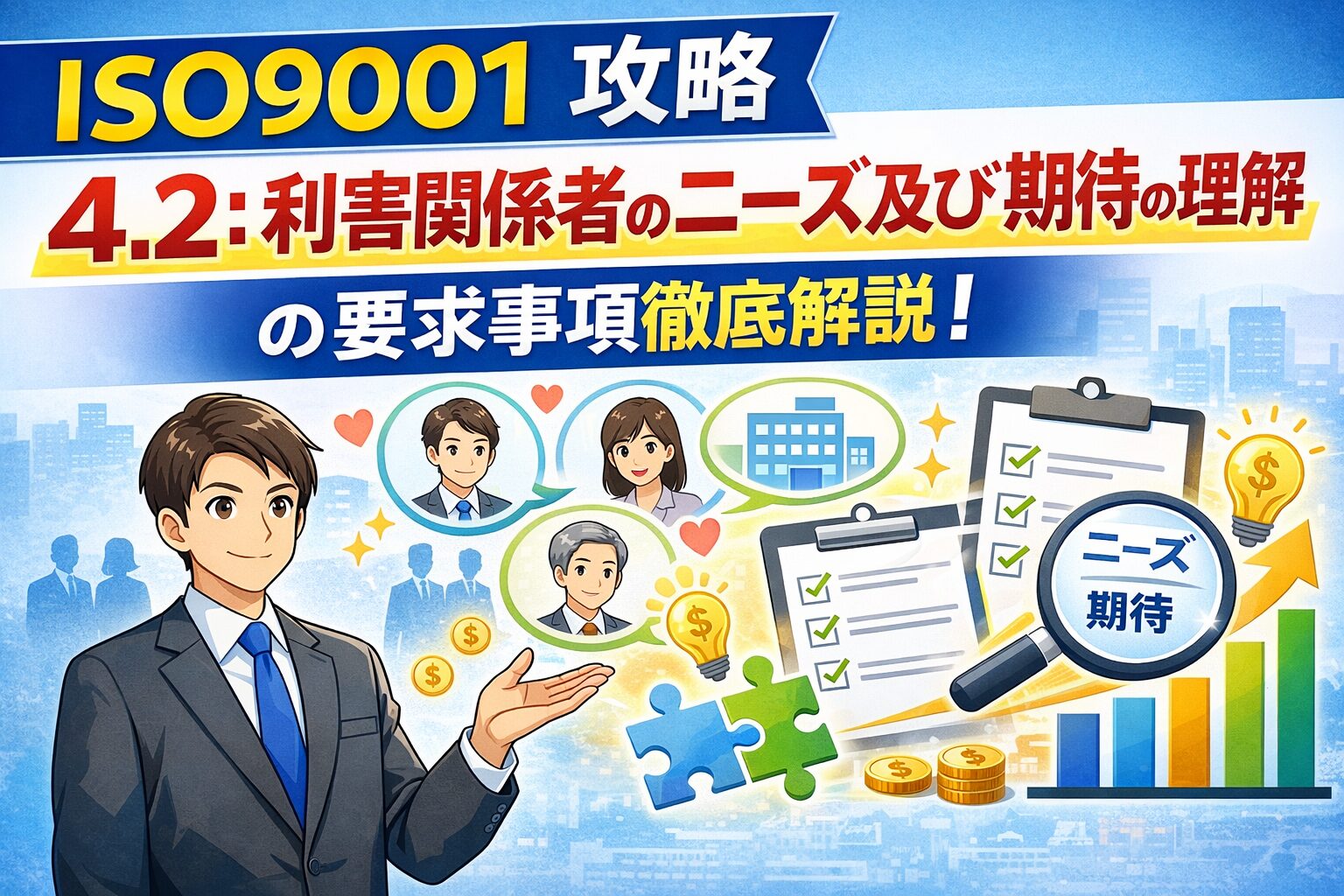 【ISO9001攻略】4.2：利害関係者のニーズ及び期待の理解の要求事項徹底解説！