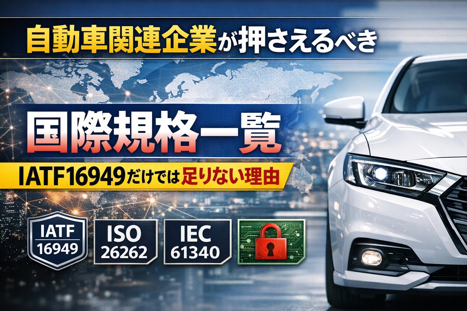 自動車関連企業が押さえるべき国際規格一覧：IATF16949だけでは不足の理由