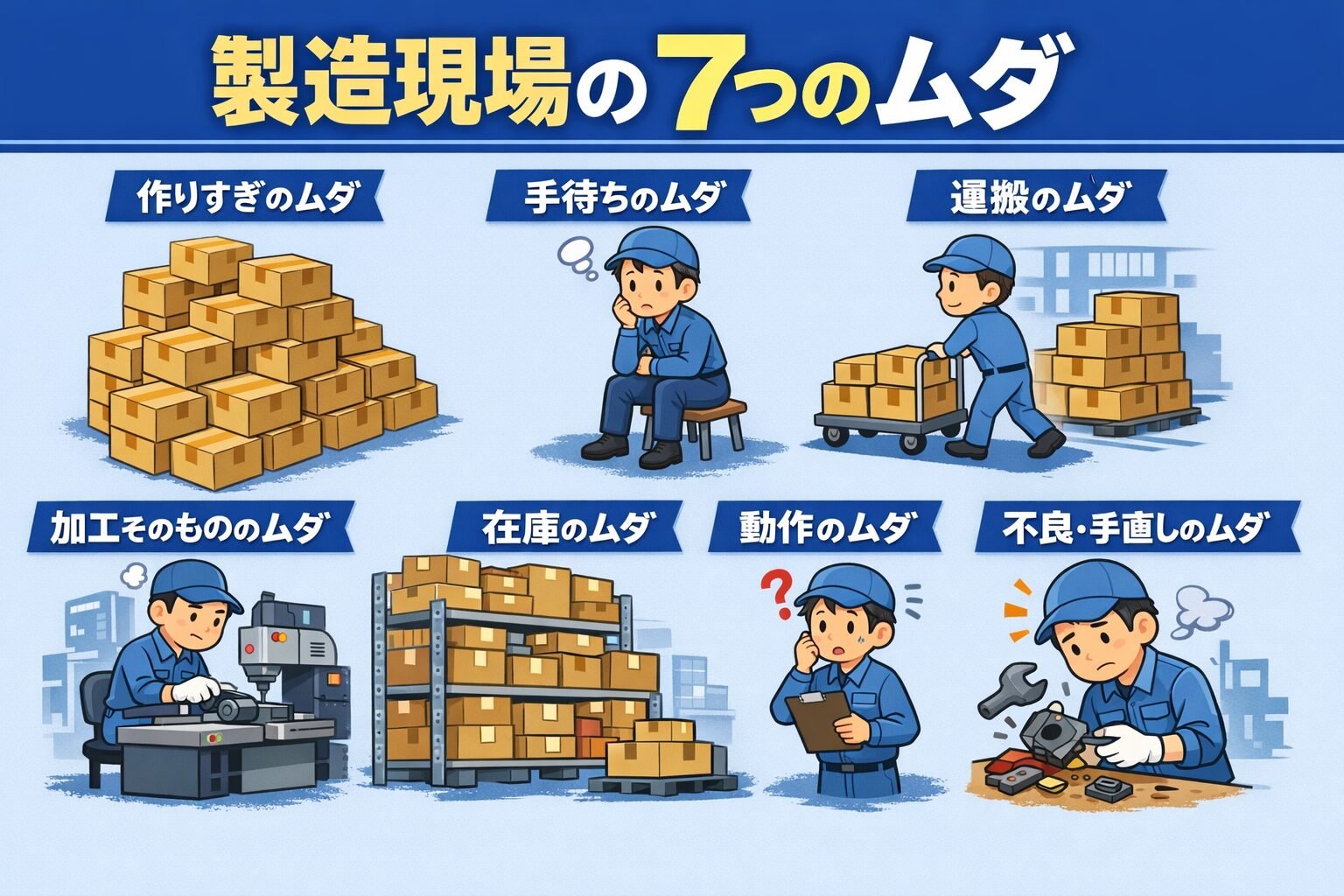 製造業で必ず押さえたい「7つのムダ」とは？現場改善につながらない理由と正しい活用法①