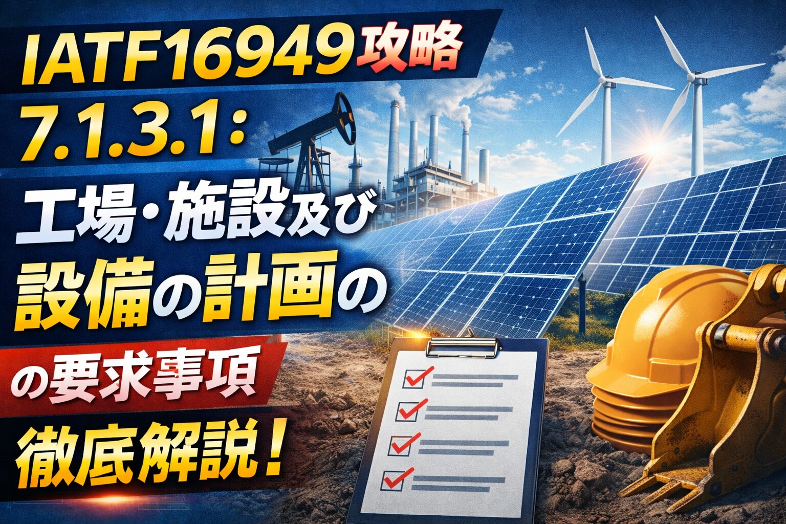 【IATF16949攻略】7.1.3.1：工場・施設及び設備の計画の要求事項徹底解説！