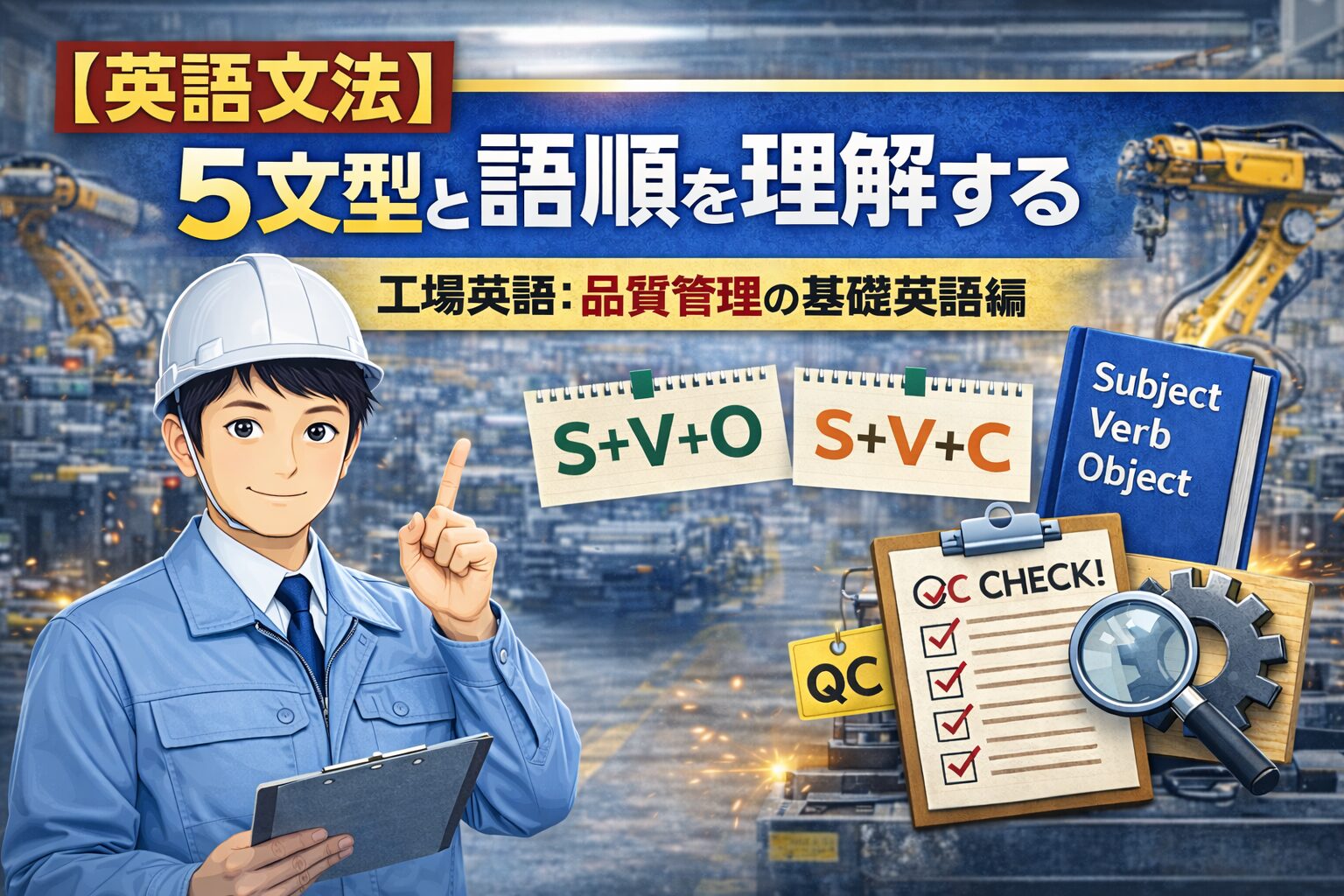 【英語文法】5文型と語順を理解する工場英語：品質管理の基礎英語編