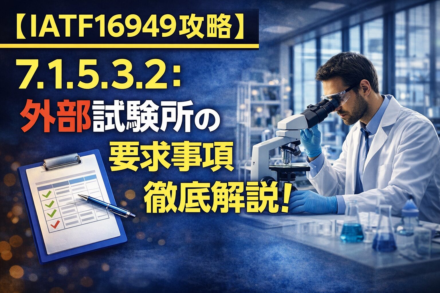 【IATF16949攻略】7.1.5.3.2：外部試験所の要求事項徹底解説！