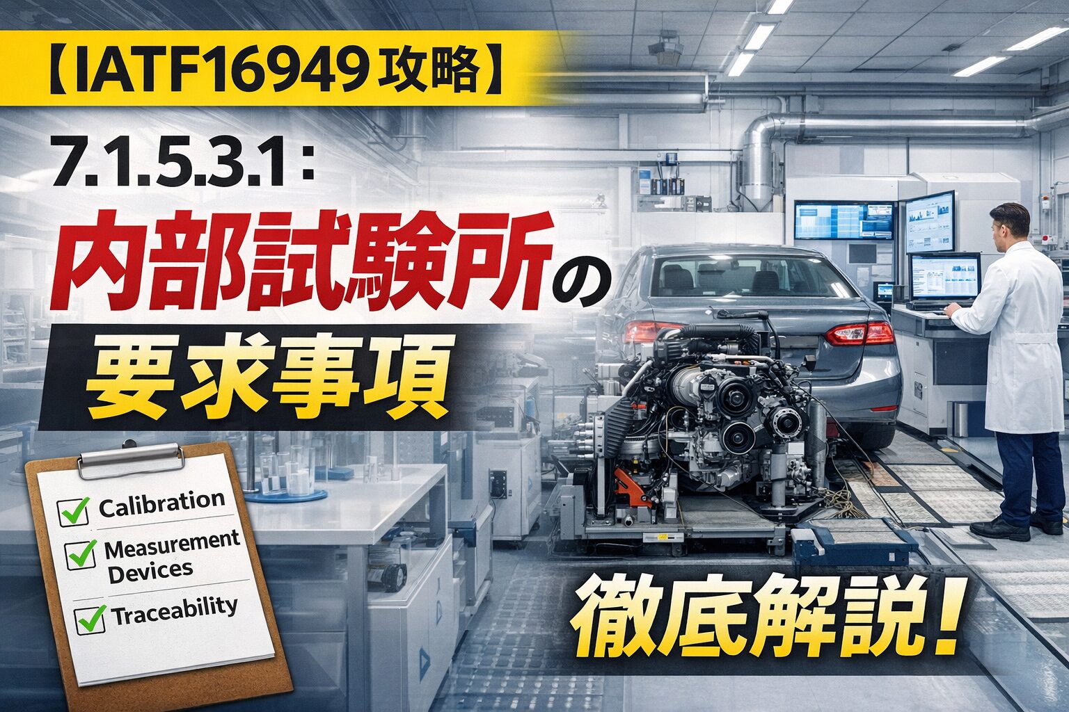 【IATF16949攻略】7.1.5.3.1：内部試験所の要求事項徹底解説！