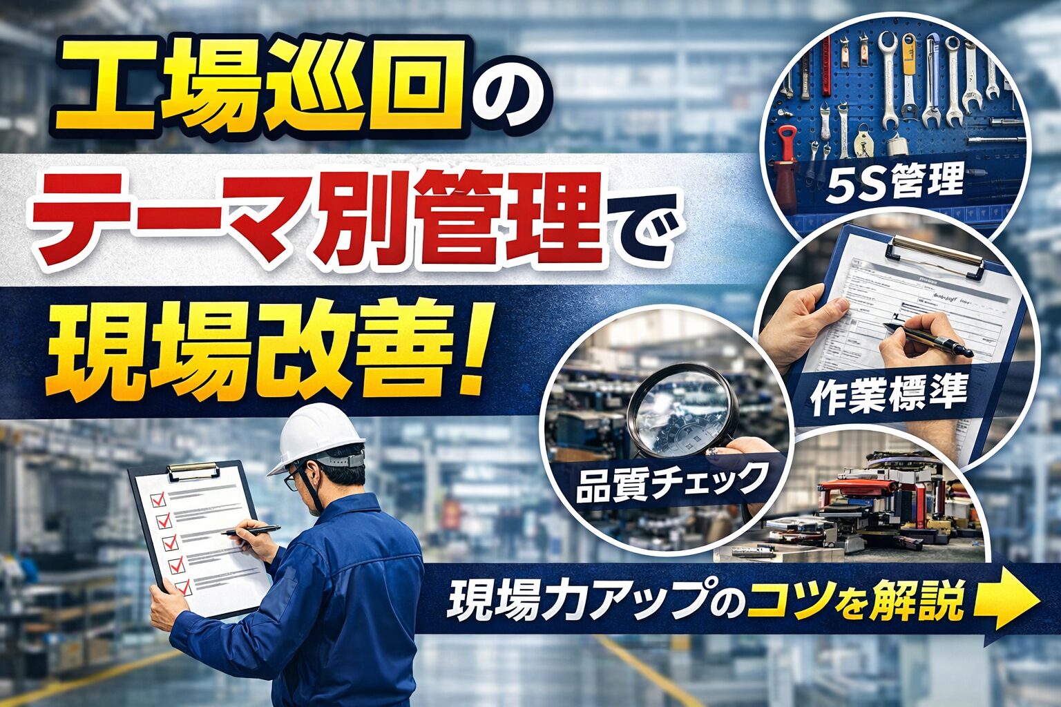 工場巡回とは？5S巡回をテーマ別に行う方法：チェック項目と改善のポイント
