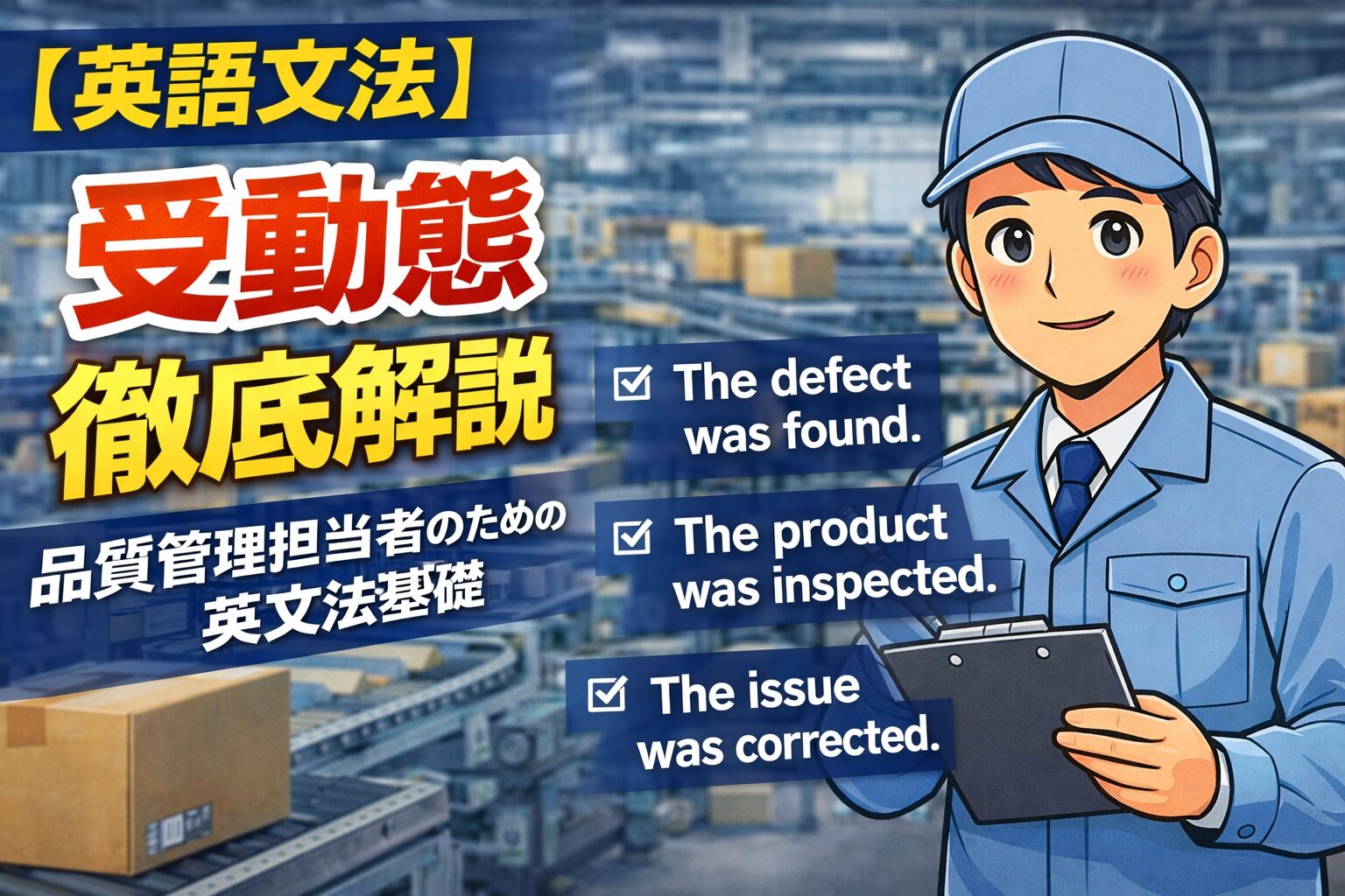 【英語文法】受動態をマスターしよう：品質管理担当者のための英文法基礎