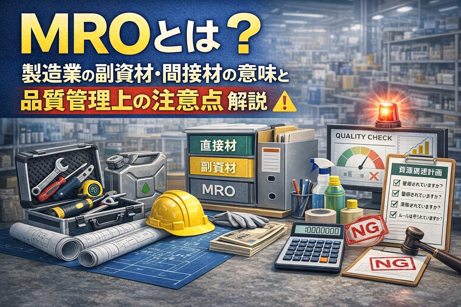MROとは？製造業の副資材・間接材の意味と品質管理上の注意点解説