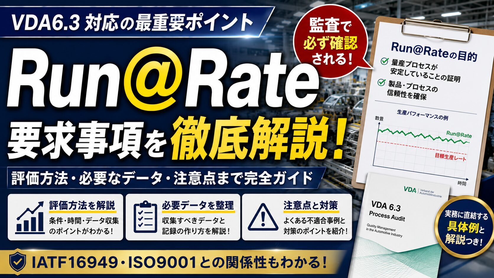 Run@Rateとは？IATF/VDA6.3で求められる量産能力確認テストを解説
