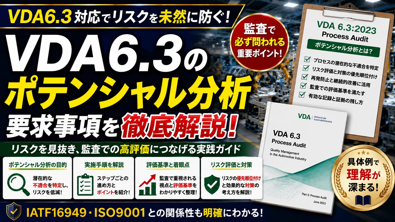 【VDA6.3攻略】ポテンシャル分析(監査)は何するの？徹底解説します！
