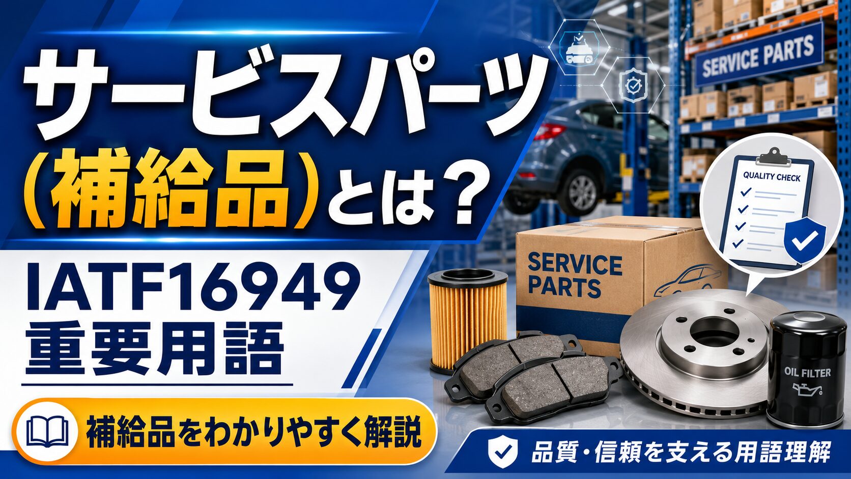 サービスパーツ(補給品)とは？IATF16949における重要用語解説