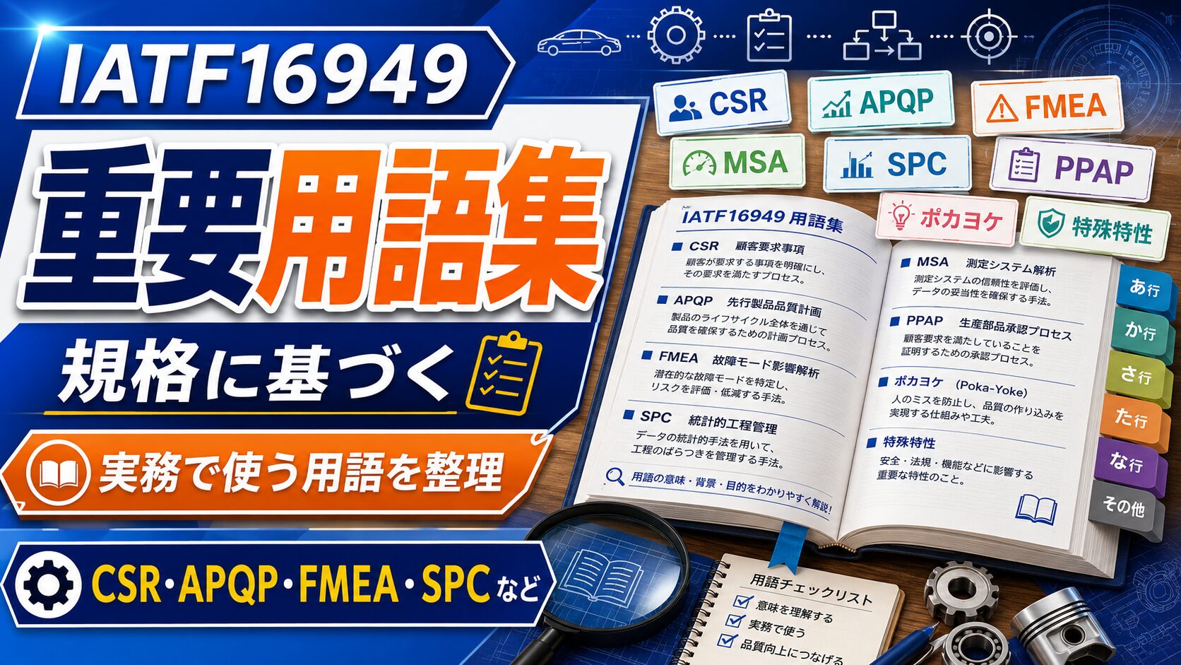 【IATF16949】規格に基づく重要用語集作成してみた！