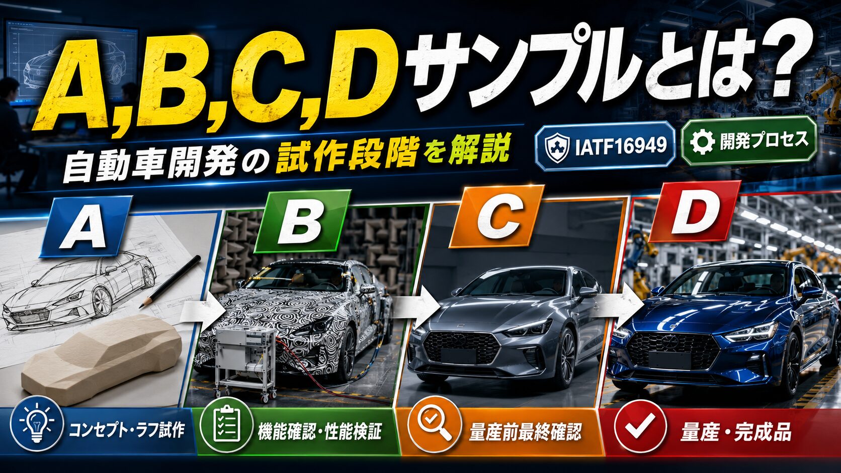 自動車産業におけるA,B,C,Dサンプルとは？わかりやすく解説