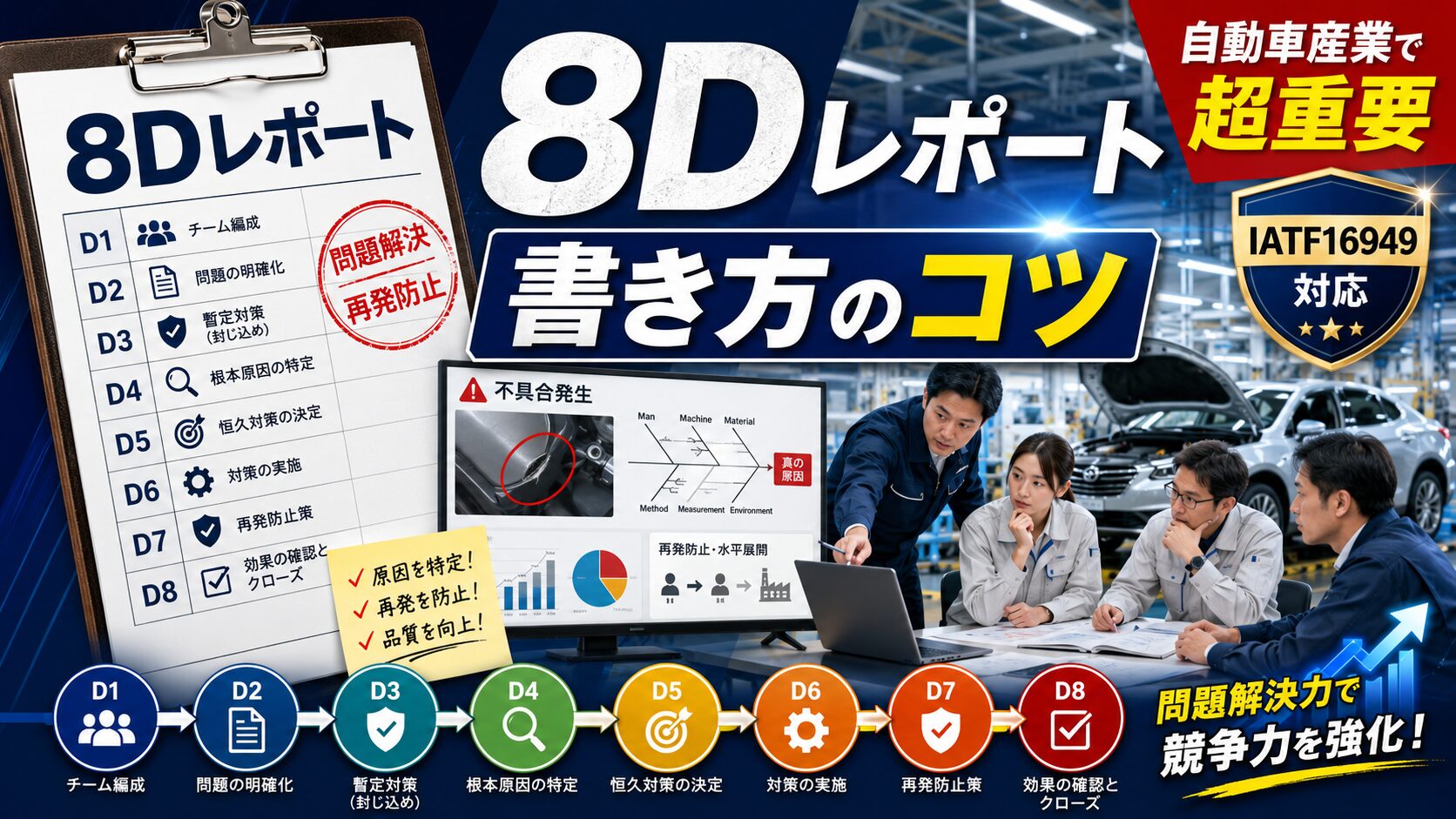 8Dレポートは「自動車産業」で超重要：書き方のコツ紹介！