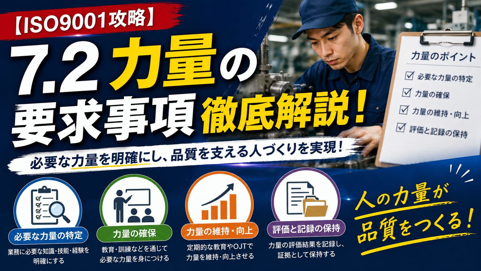 【ISO9001攻略】7.2：力量の要求事項徹底解説！