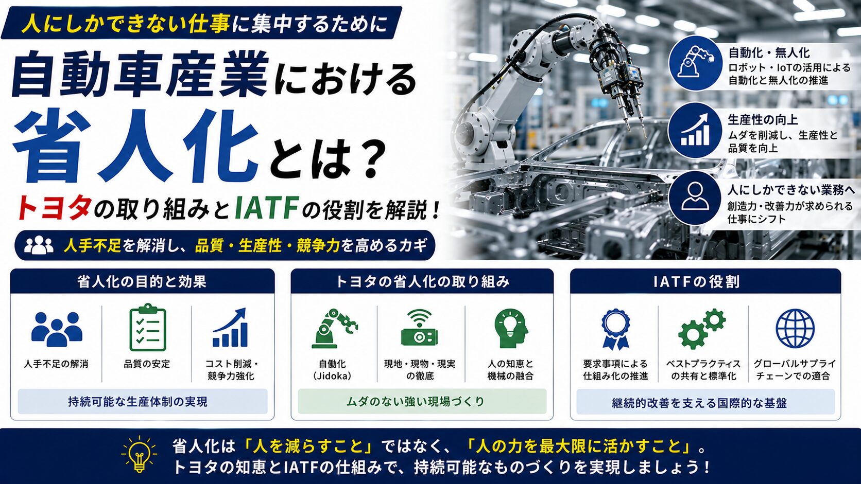 自動車産業における省人化：トヨタの取り組みとIATF16949の役割