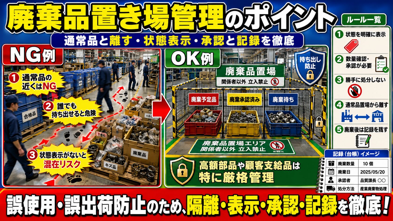 不適合品の置き場管理とは？識別・隔離・誤使用防止のポイントを解説②