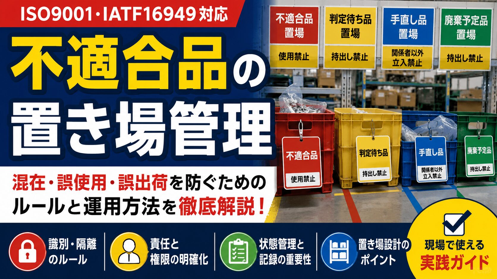 不適合品の置き場管理とは？識別・隔離・誤使用防止のポイントを解説