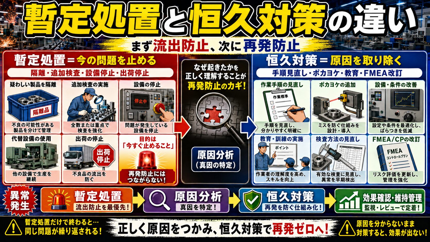 異常処理フローの作り方｜製造現場で品質トラブルを防ぐ対応手順を解説②