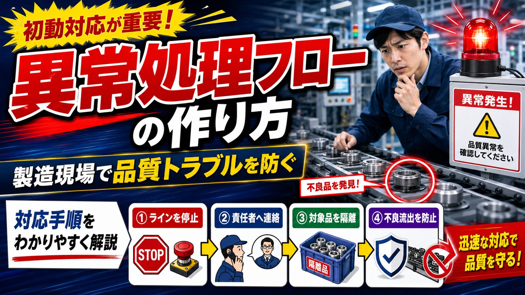 異常処理フローの作り方｜製造現場で品質トラブルを防ぐ対応手順を解説