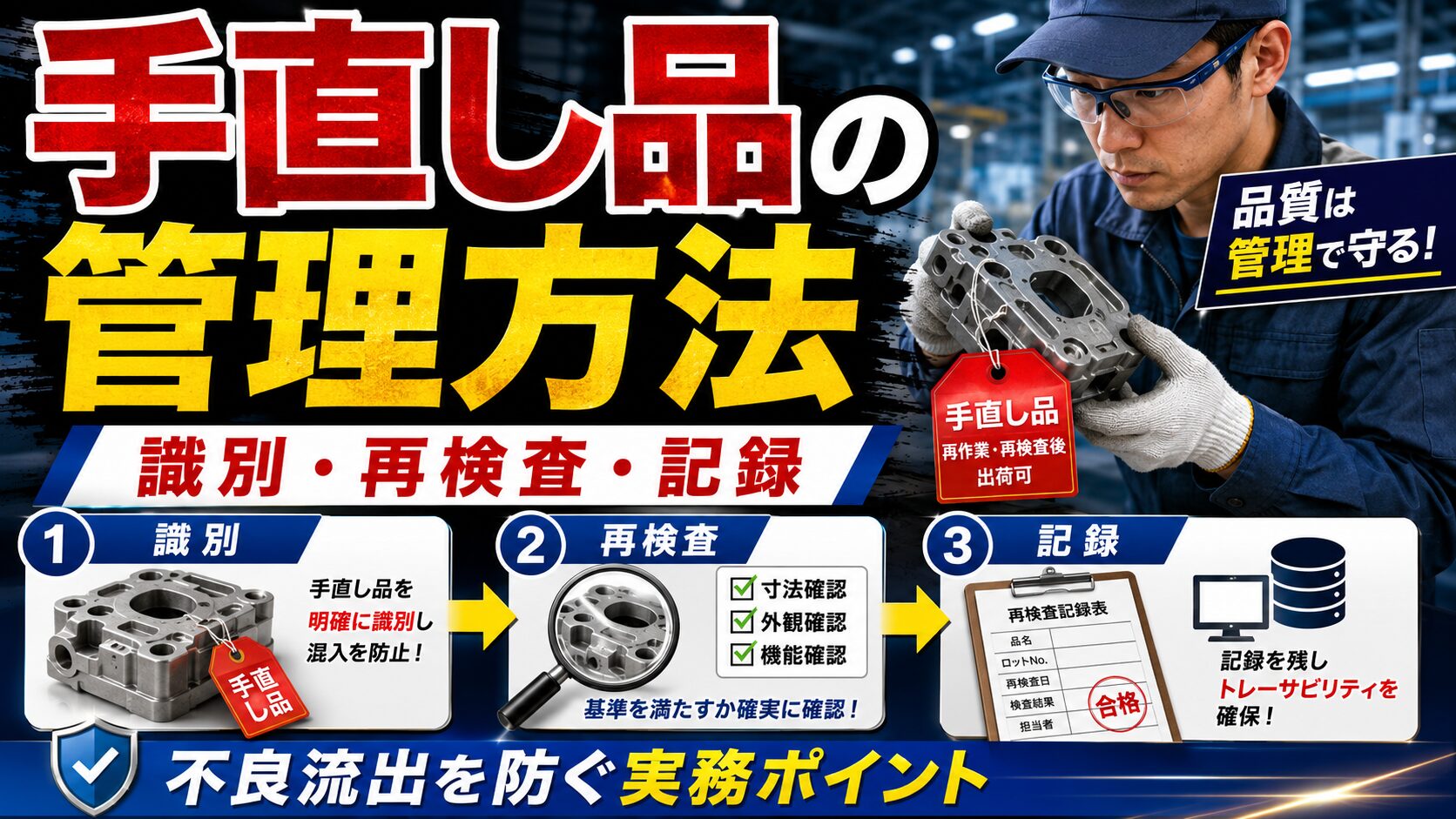 手直し品の管理方法とは？識別・再検査・記録で不良流出を防ぐ実務ポイントを解説