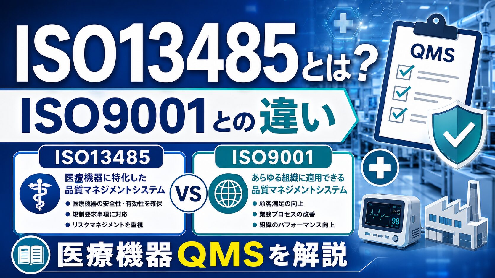 ISO13485とは?ISO9001との違いと医療機器QMSをわかりやすく解説
