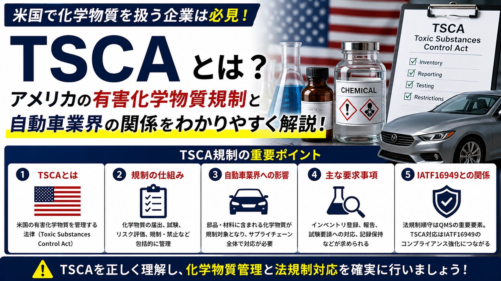 TSCAとは？アメリカの有害化学物質規制と自動車業界の関係解説