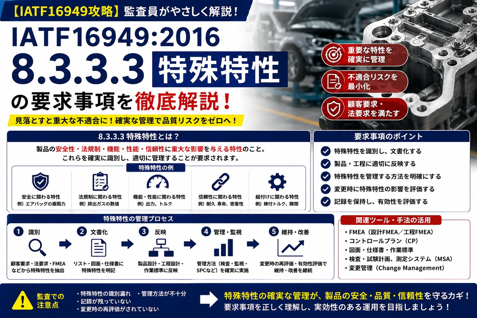 【IATF16949攻略】8.3.3.3：特殊特性の要求事項徹底解説！