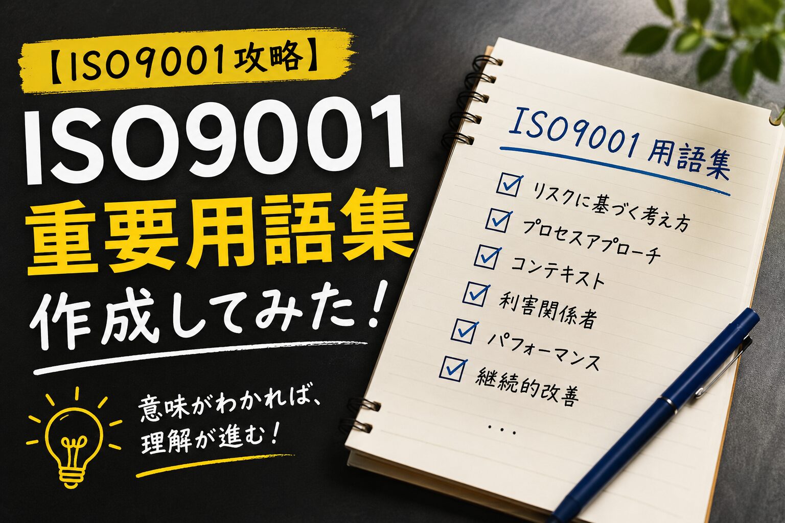 【ISO9001攻略】規格の重要用語集作成してみた！